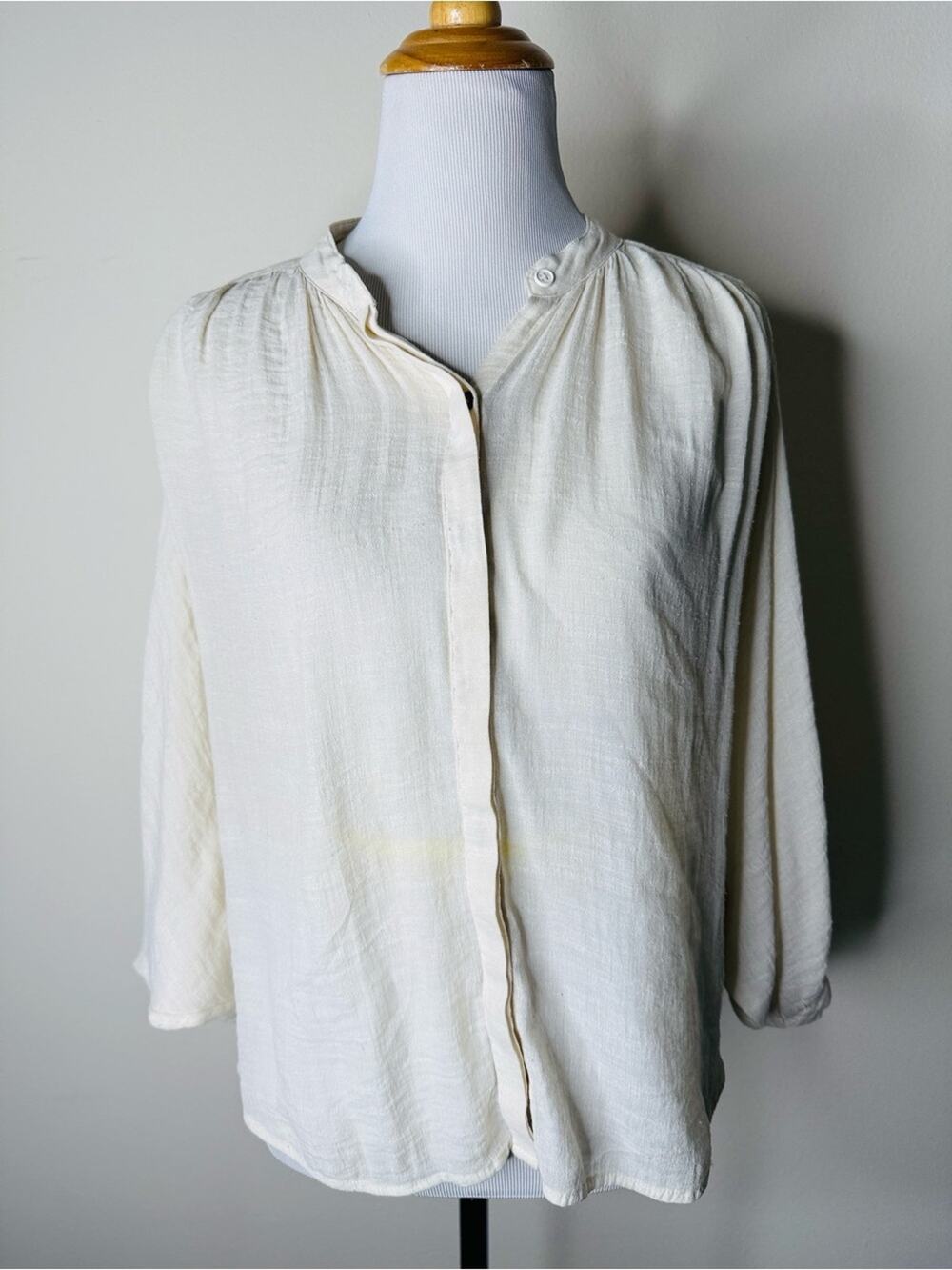 Mauve Anthropologie Ivory Batwing Hi Low Blouse